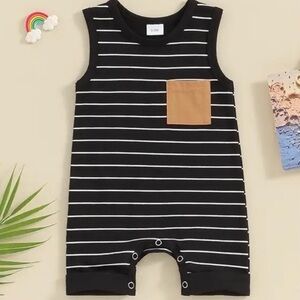 New toddler boy’s striped sleeveless romper 12-18 months